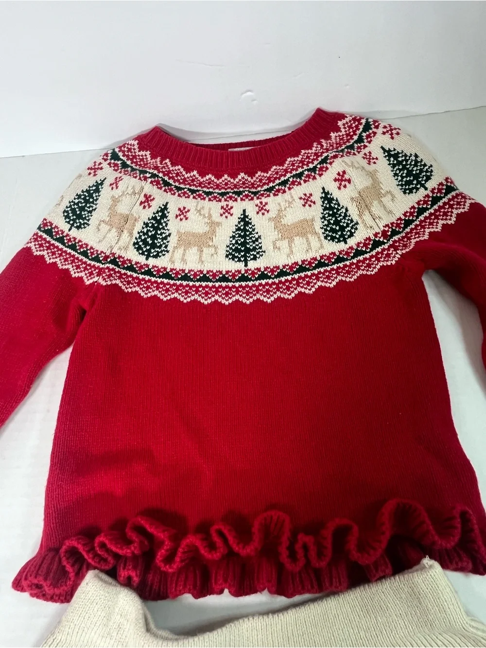 Tahari Red and Cream Kids Holiday Sweater Set